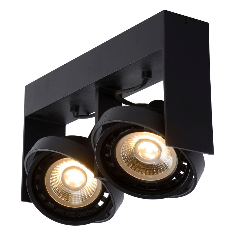 Lucide GRIFFON - Stropné bodové svietidlo - LED Dim to warm - GU10 - 2x12W 2200K/3000K - Black